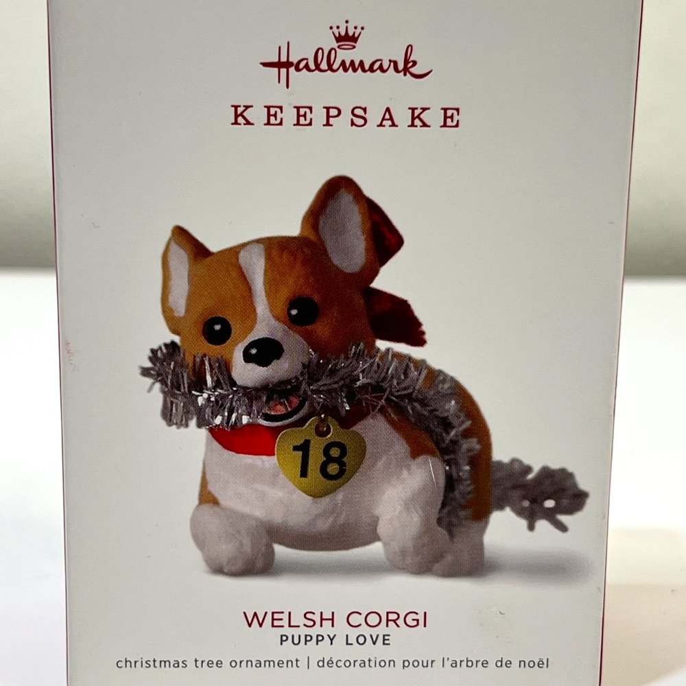 2018 Hallmark Keepsake WELSH CORGI Puppy Love Christmas Ornament Collectable